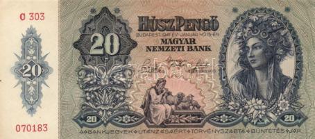 1941. 20P (3x) egymás utáni sorszámmal T:II(hajtva de nem törve)