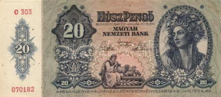 1941. 20P (3x) egymás utáni sorszámmal T:II(hajtva de nem törve)