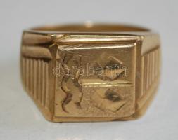 Férfi pecsétgyűrű rézből (!), 18k jelzéssel, méret: 62