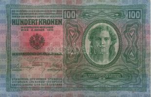 1912. 100K német mindkét oldal "Deutschösterreich" felülbélyegzéssel T:II-
