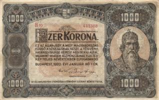 1920. 1000K "Orell Füssli Zürich" T:II-