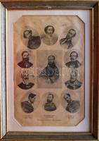 Régi nyomat üvegezett keretben: Képek gróf Kreith Béla múzeumából