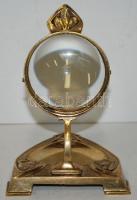 cca 1900 Szecessziós réz zsebóratartó nagyítóval / 
Jugendstil brass pocket watch stand with magnify...