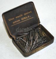 cca 1910 Duophone gramofontűk eredeti dobozukban /  Duophone medium tone needles for phonographs in original box