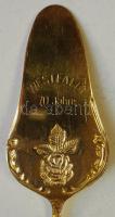 Aranyozott süteményes kanál, " Westfalia 70 Jahre", jelzett
