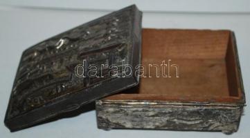 Japán ón szelence, hibás zsanérral 4×11×9 cm