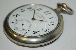 cca 1900 Doxa Anti-Magnétique nagyméretű zsebóra porcelán számlappal és másodpercmutatóval, jól jár ...