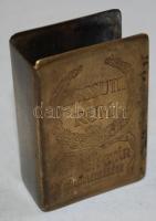 Cca 1900 gyufatartó, reklám feliratokkal, "Kossuth Rum", "Grauer Ecet"