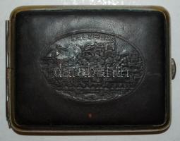 Bőr borítású cigaretta doboz "Salzburg" felirattal