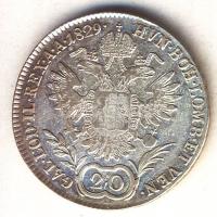 1829B 20Kr Ag "I. Ferenc" T:3