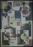 Sugár Gábor (1976) Bodnár István díjas festő: Geometria II, vegyes technika, karton, jelzett, 70x50 cm