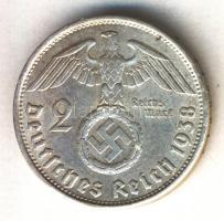 Német 3. Birodalom 1938B 2M Ag "Hindenburg" T:2 German Third Reich 1938B 2 Marks Ag "Hindenburg" C:XF