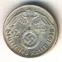 Német 3. Birodalom 1938B 2M Ag "Hindenburg" T:2 German Third Reich 1938B 2 Marks Ag "Hindenburg" C:XF