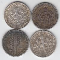Amerikai Egyesült Államok 1943-1956. 1D Ag (4x) T:2-,3
USA 1943-1956. One Dime Ag (4x) C:VF,F