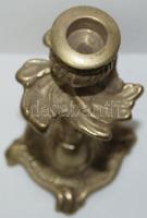 Sárgaréz gazdagon díszített gyertyatartó, m: 20 cm