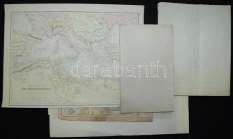 10db régi magyar és európai térkép, közte Miskolc katonai térképével (K.u.k. Militärgeographisches I...