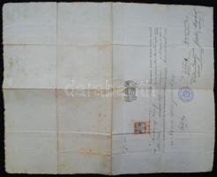 1901 Közigazgatási vizsga bizonyítvány 2K okmánybélyeggel 40x25 cm