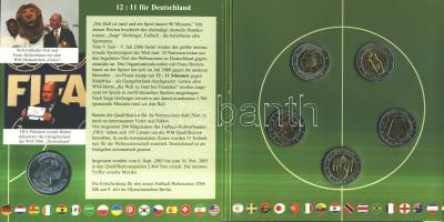 Németország 2006. 2€ (5x) "Futball Világbajnokság" PRÓBA szett emlékéremmel és d...