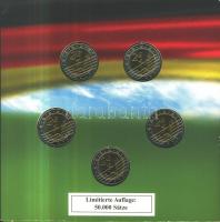 Németország 2006. 2€ (5x) "Futball Világbajnokság" PRÓBA szett emlékéremmel és d...