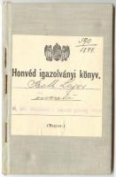 1894 Honvéd igazolvány könyv szép állapotban