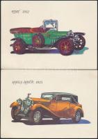 14 db modern motívumlap, oldtimer autók, mind használatlan