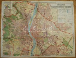 cca 1935 M. Állami Térképészet: Budapest térképe apró szakadásokkal 90x80 cm