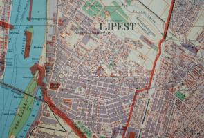 cca 1935 M. Állami Térképészet: Budapest térképe apró szakadásokkal 90x80 cm