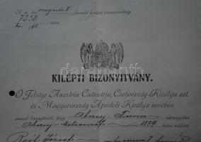 1913 Kilépti bizonyítvány hadnagy részére