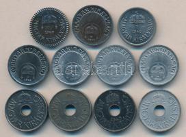 Acél fillér tétel, benne: 1940. 2f (2x) + 1940-1942. 10f (5x) + 1941-1944. 20f (4x) T:vegyes