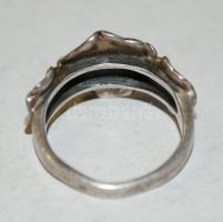 Virágokkal díszített ezüst (Ag) gyűrű / 
Silver ring with floral decoration, size: 52, 5,68gr