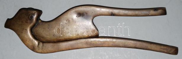 Macska formájú, antik, réz diótörő / 
Vintage nutcracker 15x4cm