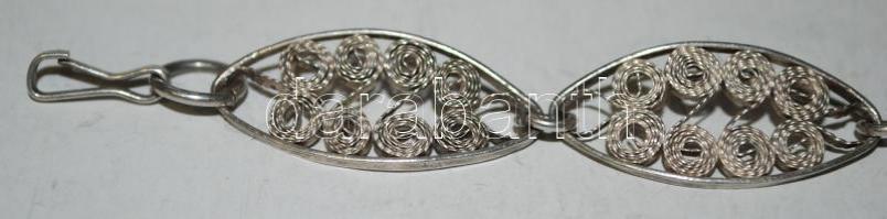 Ezüst (Ag) filigrán karlánc / 
Silver filigree bracelet, 10gr