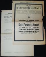 1916 Az érdekes újság Ferenc József temetéséről tudósító rendkívüli száma + a császár haláláról tudó...