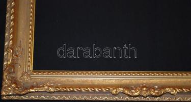 Nagyméretű, jó állapotban lévő dekoratív fa képkeret, rejtett kifúrt lyukakkal a világításnak belső ...