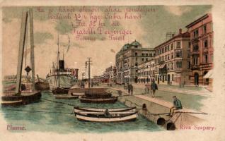 Fiume Szapáry quay, Cuba Café, advertisement, litho (EB)