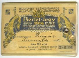 1914 Fényképes állatkerti bérletjegy szép állapotban / Zoo season ticket