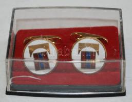 Aranyozott mandzsettagomb készlet, eredeti dobozában