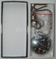 Oneka Ancre férfi másodperc mutatós zsebóra lánccal, 15 köves, működőképes, szép állapotban