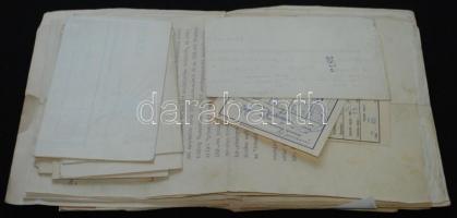 cca 1910-1960 50 darab nagyrészt háború előtti okmány, bizonyítvány