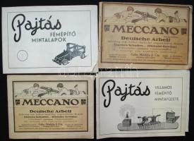 cca 1935 2 db klf Pajtás építő és 2 klf Meccano képes játékkatalógus