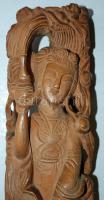 Kézzel faragott fa keleti szobor, jó állapotban, 30 cm