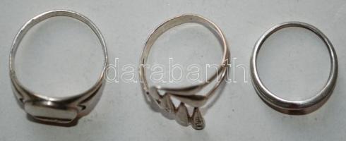 3 darab ezüst gyűrű, 8,7 g