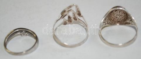 3 darab ezüst gyűrű, 8,7 g