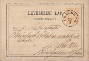 2kr díjjegyes levelezőlap "ÉR ENDRÉD" - Pesten Hungary-Romania 2kr PS-card "ÉR ENDRÉD...