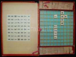 cca 1910 ABC kirakó társasjáték, hiánytalanul, eredeti dobozban / Vintage alphabet game in original ...