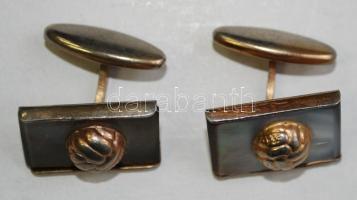 Egy pár mandzsettagomb, régi labdával díszítve /  A pair of cufflinks