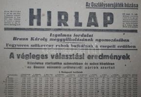 1947 A Hirlap első oldala az országgyűlési választások eredményével