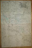 cca 1910 Jánk, Beregszász és Mezőtarpa vászon katonai térkép / military map 80x55 cm