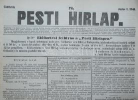 1848 A Pesti Hírlap június 1. száma a forradalom híreivel