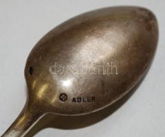 cca 1900 7db jelzett, mesterjegyes, ezüst (Ag) kiskanál, kettő címerrel / 
Vintage silver tea and co...